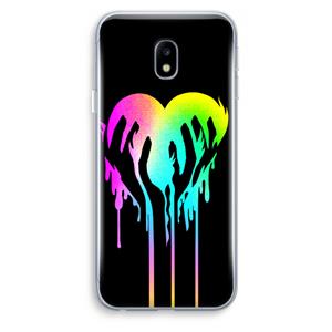 CaseCompany Hold My Heart: Samsung Galaxy J3 (2017) Transparant Hoesje
