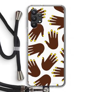 CaseCompany Hands dark: Samsung Galaxy A32 5G Transparant Hoesje met koord