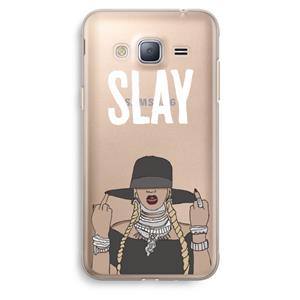 CaseCompany Slay All Day: Samsung Galaxy J3 (2016) Transparant Hoesje
