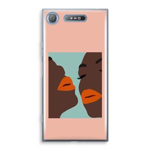 CaseCompany Orange lips: Sony Xperia XZ1 Transparant Hoesje