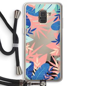 CaseCompany Tropisch: Samsung Galaxy A8 (2018) Transparant Hoesje met koord