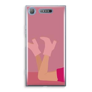 CaseCompany Pink boots: Sony Xperia XZ1 Transparant Hoesje