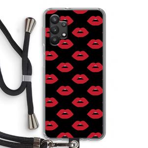 CaseCompany Lips: Samsung Galaxy A32 5G Transparant Hoesje met koord