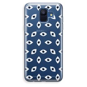 CaseCompany Eyes pattern: Samsung Galaxy A6 (2018) Transparant Hoesje