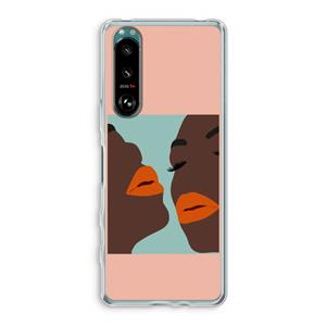 CaseCompany Orange lips: Sony Xperia 5 III Transparant Hoesje