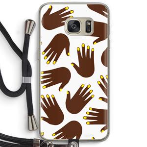 CaseCompany Hands dark: Samsung Galaxy S7 Transparant Hoesje met koord