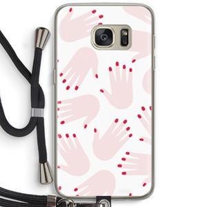CaseCompany Hands pink: Samsung Galaxy S7 Transparant Hoesje met koord