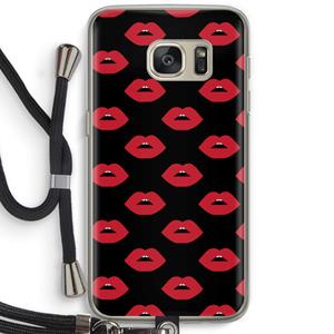 CaseCompany Lips: Samsung Galaxy S7 Transparant Hoesje met koord