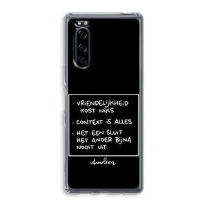 CaseCompany Mijn Motto's: Sony Xperia 5 Transparant Hoesje
