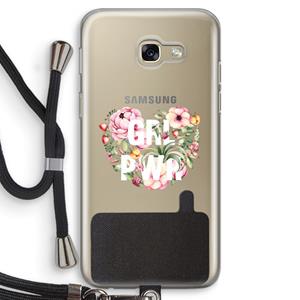 CaseCompany GRL PWR Flower: Samsung Galaxy A5 (2017) Transparant Hoesje met koord