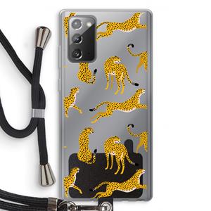 CaseCompany Luipaard: Samsung Galaxy Note 20 / Note 20 5G Transparant Hoesje met koord