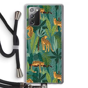 CaseCompany Luipaard 2: Samsung Galaxy Note 20 / Note 20 5G Transparant Hoesje met koord