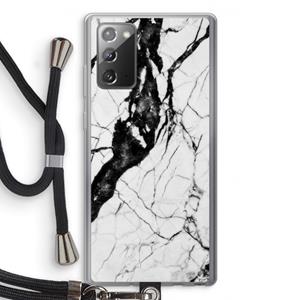 CaseCompany Witte marmer 2: Samsung Galaxy Note 20 / Note 20 5G Transparant Hoesje met koord