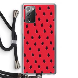 CaseCompany Watermelon: Samsung Galaxy Note 20 / Note 20 5G Transparant Hoesje met koord