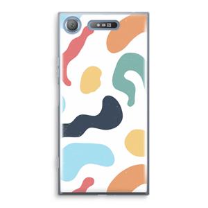 CaseCompany Memphis Shapes Blue: Sony Xperia XZ1 Transparant Hoesje