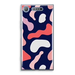 CaseCompany Memphis Shapes Pink: Sony Xperia XZ1 Transparant Hoesje