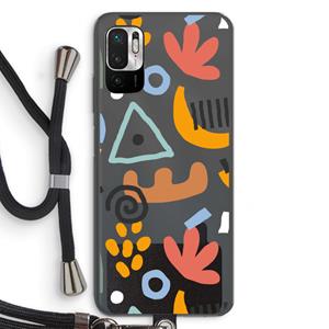 CaseCompany Abstract: Xiaomi Redmi Note 10 5G Transparant Hoesje met koord