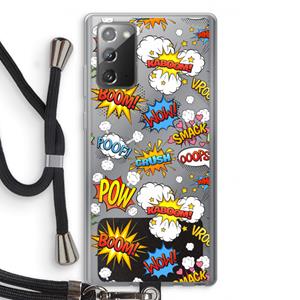 CaseCompany Pow Smack: Samsung Galaxy Note 20 / Note 20 5G Transparant Hoesje met koord