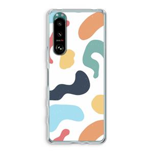 CaseCompany Memphis Shapes Blue: Sony Xperia 5 III Transparant Hoesje