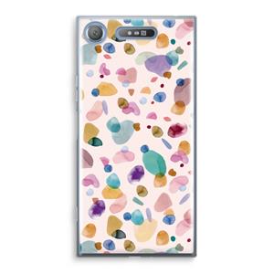 CaseCompany Terrazzo Memphis Pink: Sony Xperia XZ1 Transparant Hoesje