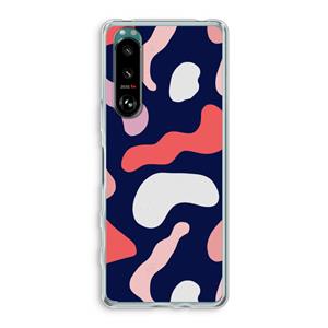 CaseCompany Memphis Shapes Pink: Sony Xperia 5 III Transparant Hoesje