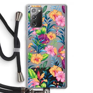 CaseCompany Tropisch 2: Samsung Galaxy Note 20 / Note 20 5G Transparant Hoesje met koord