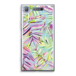 CaseCompany Tropical Palms Blue: Sony Xperia XZ1 Transparant Hoesje