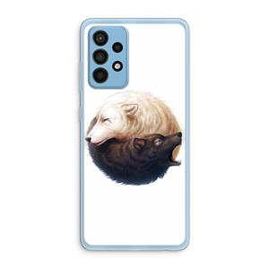 CaseCompany Yin Yang Wolves: Samsung Galaxy A52 Transparant Hoesje