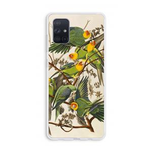 CaseCompany Carolinaparkiet: Galaxy A71 Transparant Hoesje