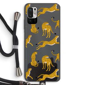 CaseCompany Luipaard: Xiaomi Redmi Note 10 5G Transparant Hoesje met koord