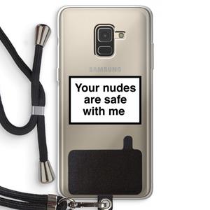 CaseCompany Safe with me: Samsung Galaxy A8 (2018) Transparant Hoesje met koord