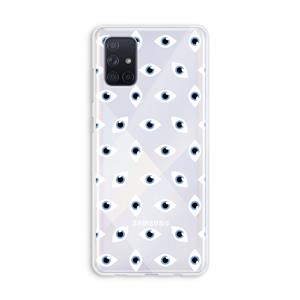 CaseCompany Eyes pattern: Galaxy A71 Transparant Hoesje