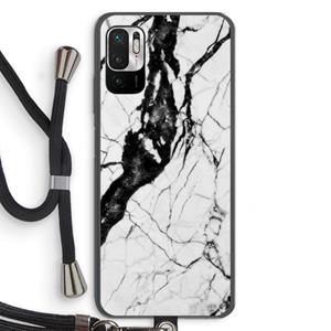 CaseCompany Witte marmer 2: Xiaomi Redmi Note 10 5G Transparant Hoesje met koord