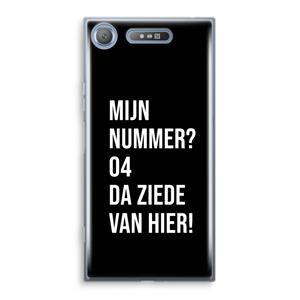 CaseCompany Da ziede van hier - Zwart: Sony Xperia XZ1 Transparant Hoesje
