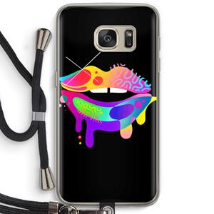 CaseCompany Lip Palette: Samsung Galaxy S7 Transparant Hoesje met koord