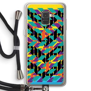 CaseCompany Skew Bee 1: Samsung Galaxy A8 (2018) Transparant Hoesje met koord