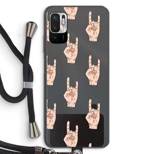 CaseCompany Rock: Xiaomi Redmi Note 10 5G Transparant Hoesje met koord