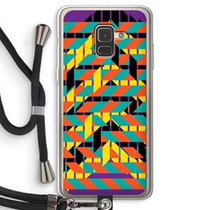 CaseCompany Skew Bee 2: Samsung Galaxy A8 (2018) Transparant Hoesje met koord