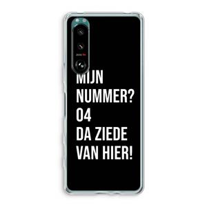 CaseCompany Da ziede van hier - Zwart: Sony Xperia 5 III Transparant Hoesje