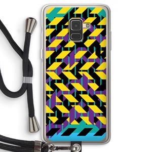 CaseCompany Skew Bee 3: Samsung Galaxy A8 (2018) Transparant Hoesje met koord