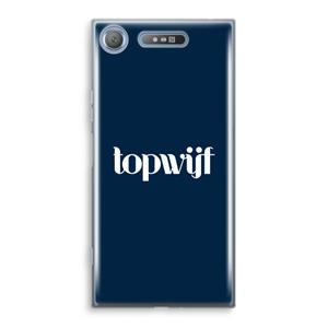 CaseCompany Topwijf Navy: Sony Xperia XZ1 Transparant Hoesje
