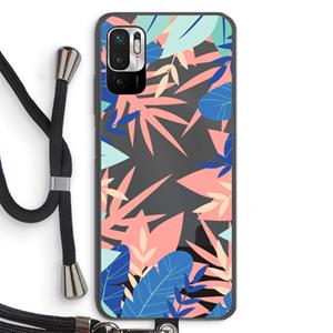 CaseCompany Tropisch: Xiaomi Redmi Note 10 5G Transparant Hoesje met koord