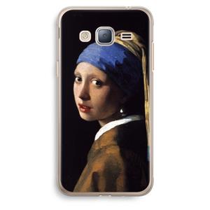CaseCompany The Pearl Earring: Samsung Galaxy J3 (2016) Transparant Hoesje