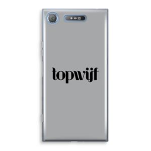 CaseCompany Topwijf Grijs Zwart: Sony Xperia XZ1 Transparant Hoesje