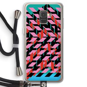 CaseCompany Skew Blush 2: Samsung Galaxy A8 (2018) Transparant Hoesje met koord