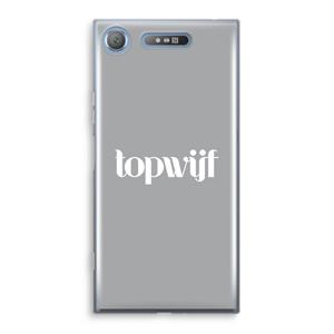 CaseCompany Topwijf Grijs Wit: Sony Xperia XZ1 Transparant Hoesje