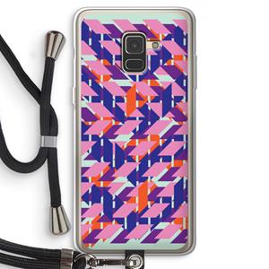CaseCompany Skew Blush 3: Samsung Galaxy A8 (2018) Transparant Hoesje met koord