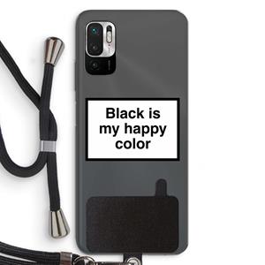 CaseCompany Black is my happy color: Xiaomi Redmi Note 10 5G Transparant Hoesje met koord