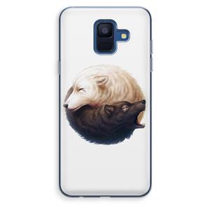 CaseCompany Yin Yang Wolves: Samsung Galaxy A6 (2018) Transparant Hoesje