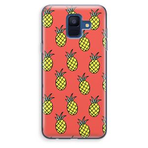CaseCompany Ananas: Samsung Galaxy A6 (2018) Transparant Hoesje